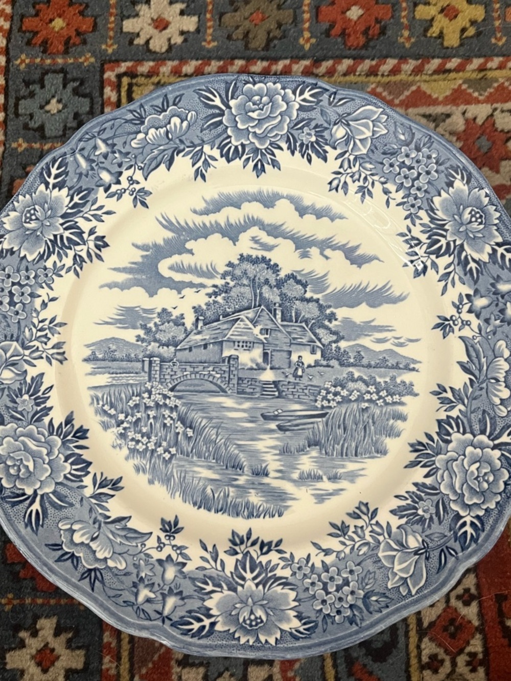 Set of 8 English Village Salem China Co ironstone dinner plate England